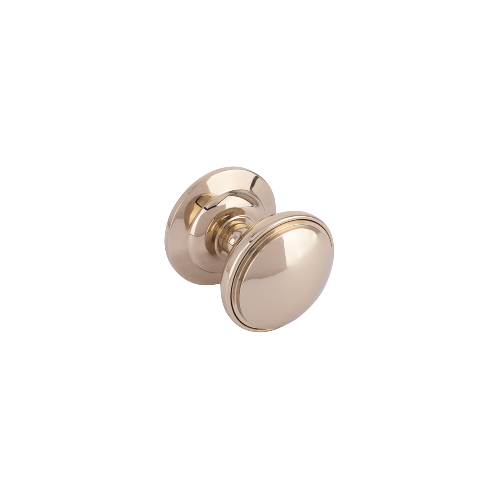 Timber Series Decorative Round Door Knob - Polished Gold